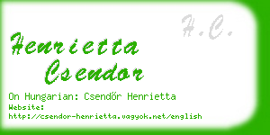 henrietta csendor business card